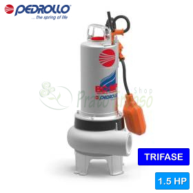 BC 15/50-MF - Electrobomba BICOCANAL trifásica de 1,5 CV para aguas residuales Pedrollo - 1