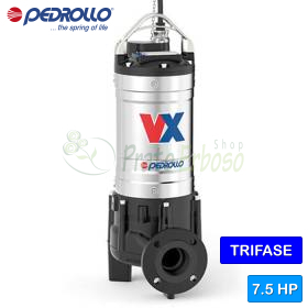 VX 75/80 - Elettropompa VORTEX per acque luride trifase da 7.5 HP Pedrollo - 1