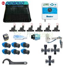 Kit de riego Hunter 6 zonas X CORE 6 con electroválvulas y sensor