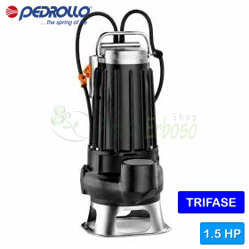 VXC 15/45 - Pompă electrică VORTEX trifazată de 1,5 CP pentru ape uzate Pedrollo - 1