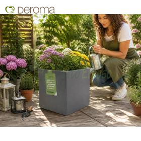 Millennium R Cube - 25cm anthracite box planter Deroma - 1