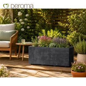 Jardinière Millennium R - Bac à fleurs anthracite de 59 cm Deroma - 1