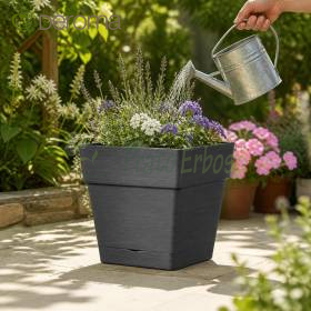 Save Square pot - Vaso quadro da 17 cm antracite Deroma - 1