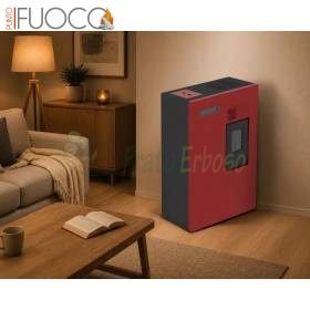 Estufa de pellets Camilla roja 4,6 kW