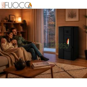 Stufa a pellet Noa 6.3 kW nero goffrato