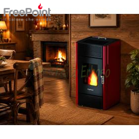 Miriam stufa a pellet 7 kW rossa con telecomando