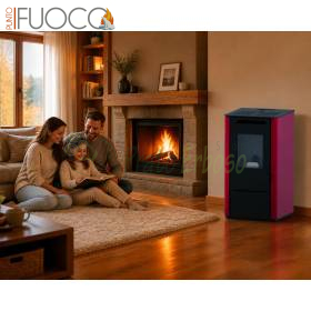 Poêle à pellets Vania rouge 9,5 kW