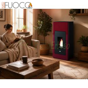 Ilaria Hydro 17.5 kW red hydro pellet stove