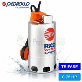 RX 3/20 (10 m) - 0,75 PS dreiphasige VORTEX-Elektropumpe für Schmutzwasser Pedrollo - 1