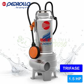 BC 15/50-ST - Pompe électrique triphasée à DEUX CANAUX de 1,5 CV pour eaux usées Pedrollo - 1