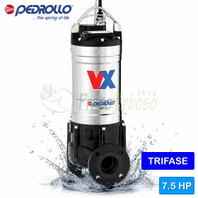 Pompë elektrike trefazore VORTEX VX 75/80 - 7.5 HP për ujëra të ndotura Pedrollo - 1