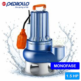 Pompë elektrike VORTEX me një fazë VXCm 15/50 - 1.5 HP për ujëra të ndotura Pedrollo - 1