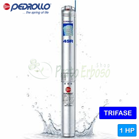 Pompe électrique submersible triphasée 4SR 10/5 N-PS - 1 CV Pedrollo - 1