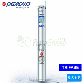 Pompe électrique submersible triphasée 4SR 12/24 N-PS - 5,5 CV Pedrollo - 1