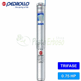 Pompe électrique submersible triphasée 4SR 6/4 S-PS - 0,75 CV - Pedrollo