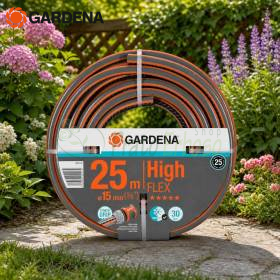 Zorrë kopshti Gardena HighFLEX 25 m me diametër 15 mm në paketim për ujitje në kopsht