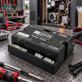 Placa base N100 para estufa de pellets con pantalla LCD en banco de reparación