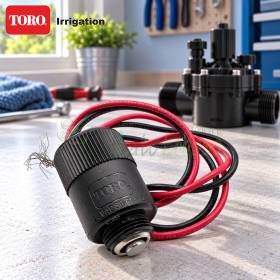 Solenoid Toro de 9V cu fire roșu și negru, pentru electrovane de irigații