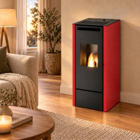 Vivian - 11 kW red pellet stove