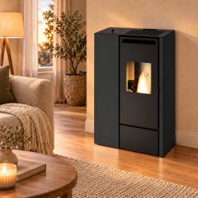 Clelia - Estufa de pellets con conducto negro de 11 kW