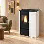 Aurora - Stufa a pellet da 8 Kw bianco