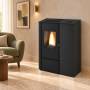 Aurora - Stufa a pellet da 8 Kw nero