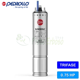4PD/0,75 - Motor me rikthim 4" 0,75 HP trefazor 230 V